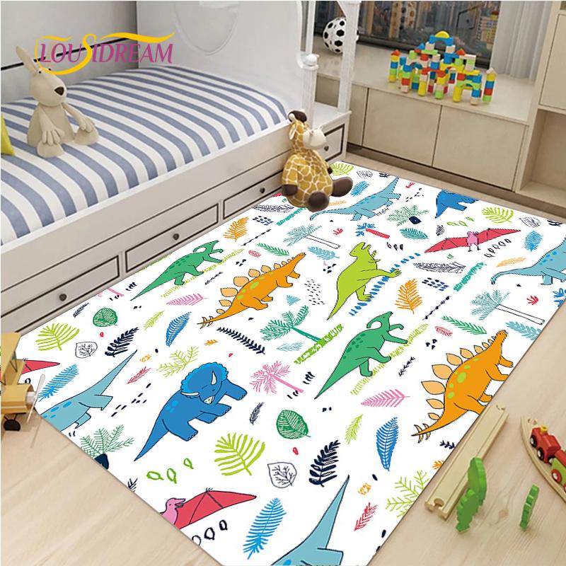 Cute Cartoon Dinosaur Carpet for Living Room Bedroom Rugs Kitchen Kids Door Unslip Floor Mat Birthday gift photography props Rug
