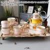 Household Flower Teapot Set, Glass Boiled Fruit Teapot, Ceramic Afternoon Tea Flower Fruit Teacup Tea Set, Candle Heating