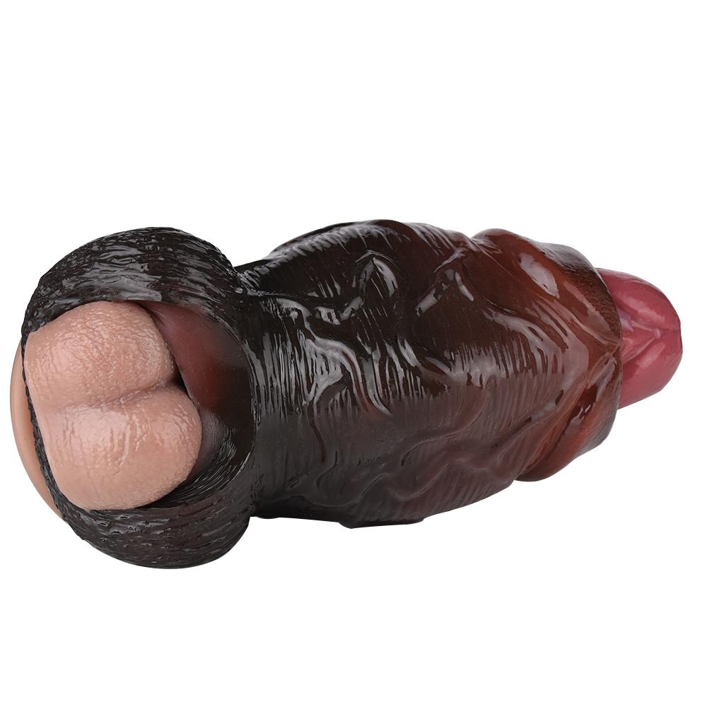 Realistic Cock Sleeve Penis Condom Extender Enlarge Dildo Strap On Toy for Gay Femdom Couples