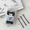 30Pcs/box Black Straight Wave Hairpins Korean Versatile Bangs Hair Clips for Children Women's Boxed Metal Bobby Pin Barrette