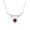 S925 sterling silver necklace women's natural peridot love pendant amethyst citrine light luxury high-end collarbone chain elegant women's jewelry