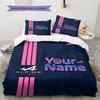 Alpine F1 Individuelles Namensmuster Bettwäsche Steppdecke Set Bettbezug Kissenbezug Zuhause Geburtstagsgeschenk(1 Bettbezug + 2 Kissenbezüge, ohne Füllung)