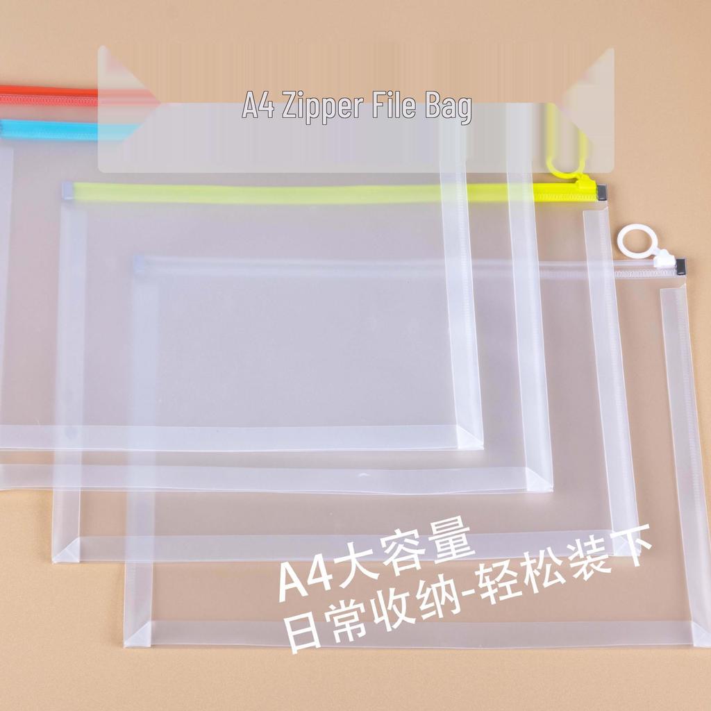Thickened A4 3D Zipper File Bag: Transparent, Custom Logo, Waterproof, Cartoon Design for Students