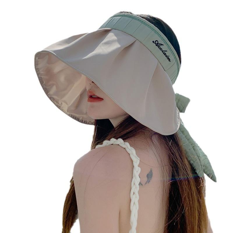 Summer hat women's high-end empty top shell hat seaside travel sun protection sun hat folding sun hat tide