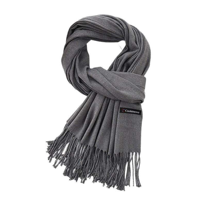 Solid Color Scarf Korean Atmosphere Wool Cashmere Scarf Women's Winter Warmth Versatile Cotton Scarf