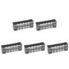 5pcs Terminal Block Barrier Strip Dual Row TB 15A 600V M3 Screws High Tenacity Wire Barrier Block 5 Positions(1505)