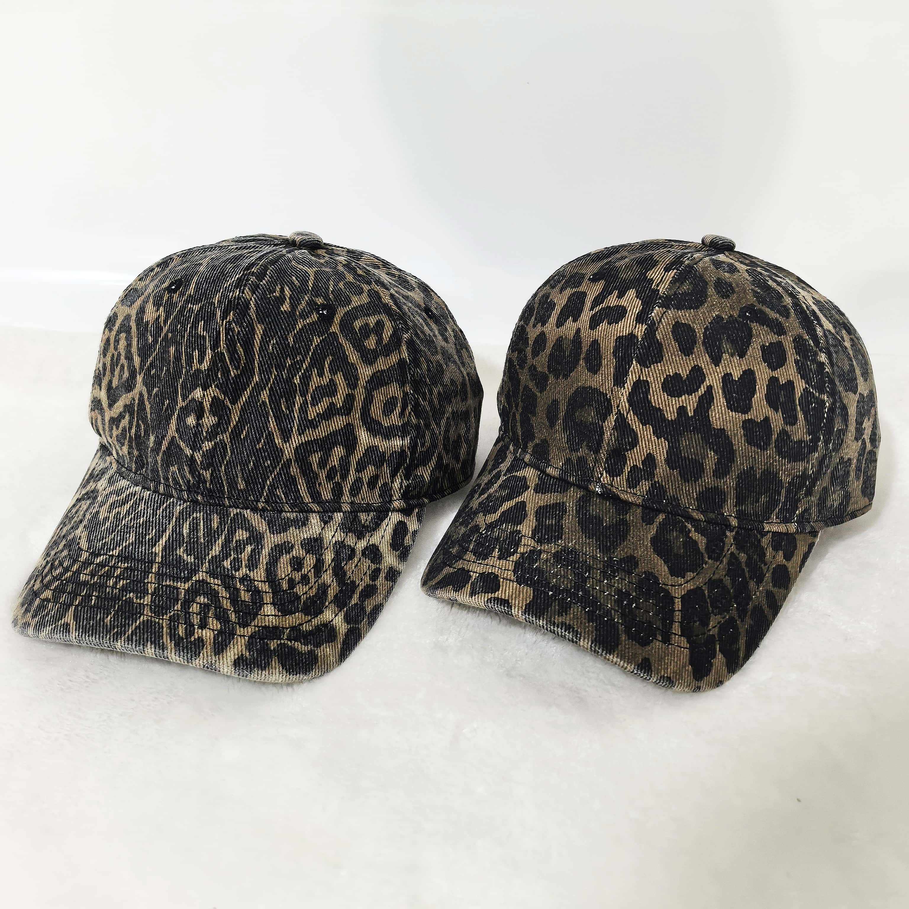 Yiran Dayang Hat Women's Vintage Washed Leopard Print Baseball Cap, Adjustable Cotton Dad Hat For Retro Streetwear Sun Visor Hat For Outdoor Trave Cm