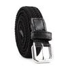 Men Women Casual Knitted Pin Buckle Belt Woven Canvas Elastic Stretch Belts Plain Webbing