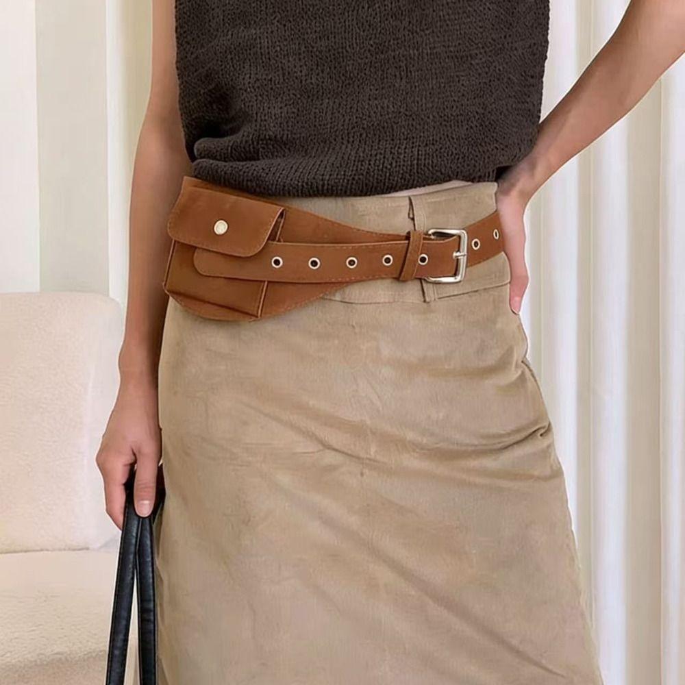 PU Women Waist Bag Wide Women Belt Bag Fashion Waistband  Dress Corsets