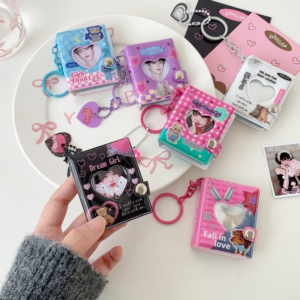Y2K ID Photo Holder Snap Closure Card Storage Album Portable Mini Photo Album