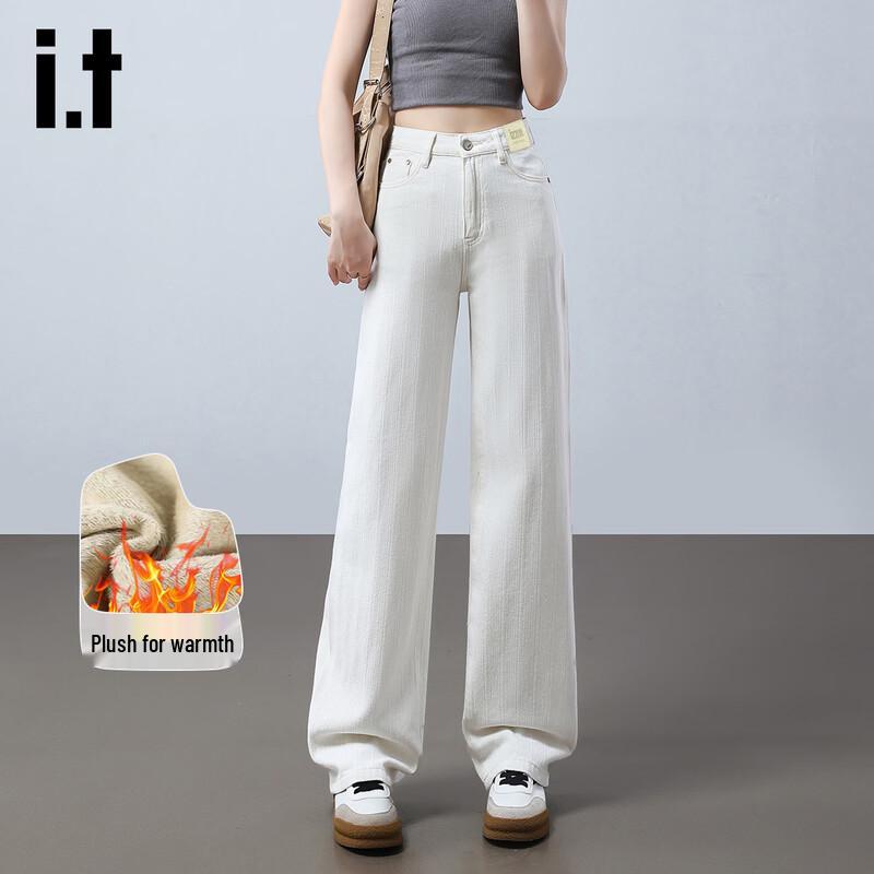 izzue it Women s High-Waisted Slim-Fit Fleece-Lined Straight-Leg Jeans XL