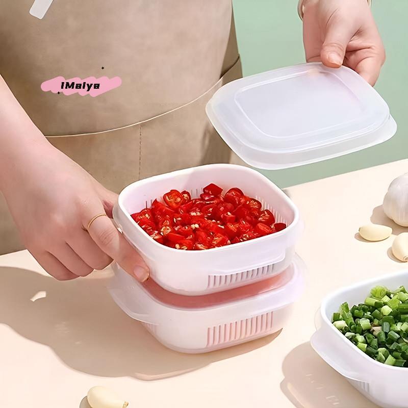 1/3/5Pcs Heated Microwave Rice Sub Packaging Fresh-keeping Box Vegetable Fruit Separate Kitchen Storage Container