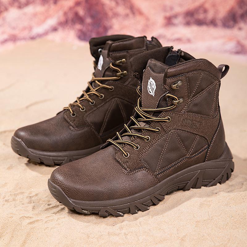 Foreign Trade New Hiking Shoes Men's Large Size Military Boots Breathable Non-slip Tooling Shoes Outdoor Camping Desert Off-road Hiking Shoes