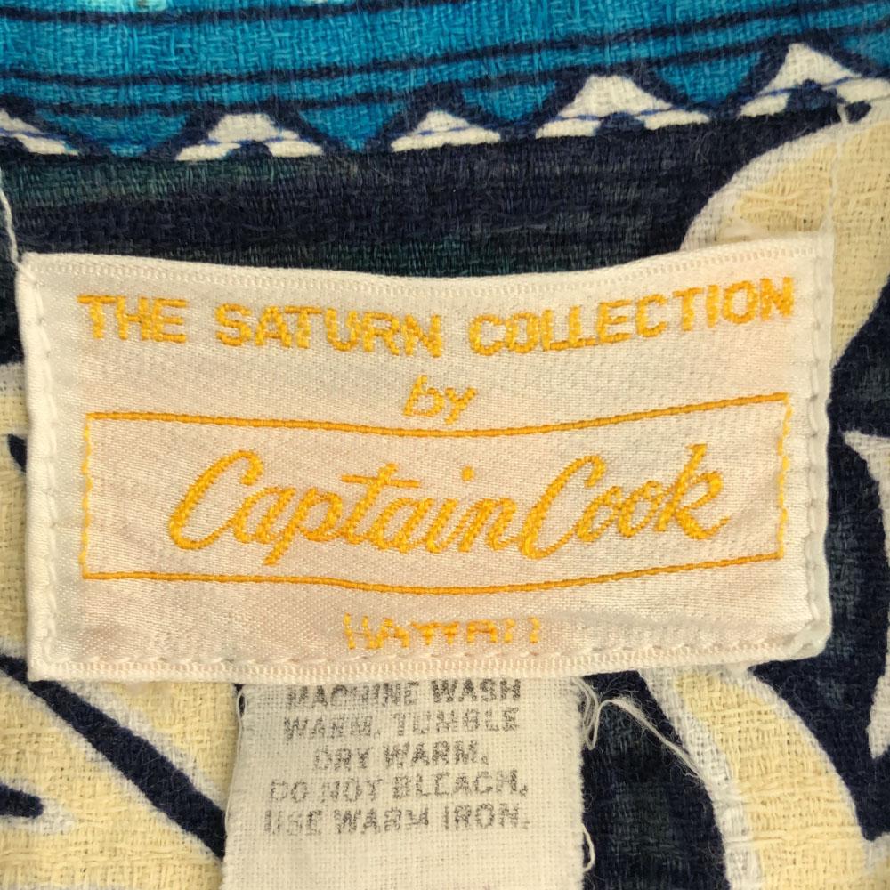Captain Cook 70s floral geometric Short sleeve Aloha shirt Old vintage Men's Used