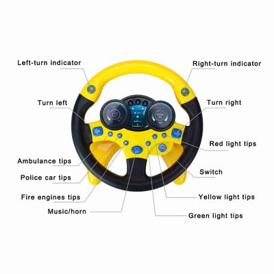 Early Childhood Educational Toy CO Driver Simulated Steering Wheel Yellow for Children Kids