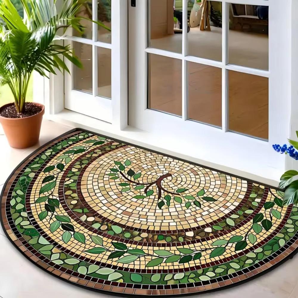 Halbkreisförmige Bodenmatte im amerikanischen Stil, Retro-Eingangstür- und Badezimmerteppich, langlebig und geeignet für Heimdekoration.