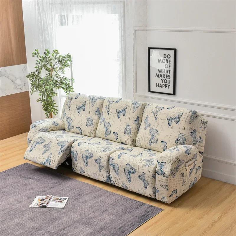 1/2/3 Seater Recliner Sofa Cover Stretch Chair Covers Elastic Sofa Slipcovers for Living Room Armchair Furniture Protector