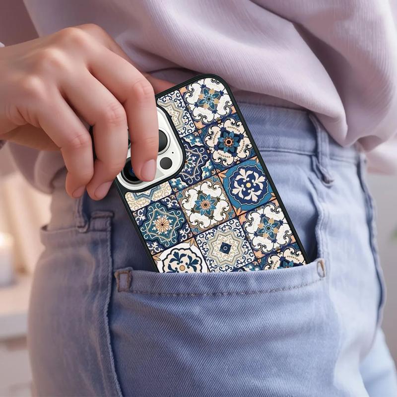 Moroccan Ancient Floral Tiles Phone Case For iPhone 17 Air 15 16e 14 13 Pro Max Coque 12 11 Pro Max PLUS cover