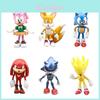 Conjunto de 6 Figuras Sonic Shadow Hedgehog Brinquedos de PVC de Alta Qualidade para Crianças