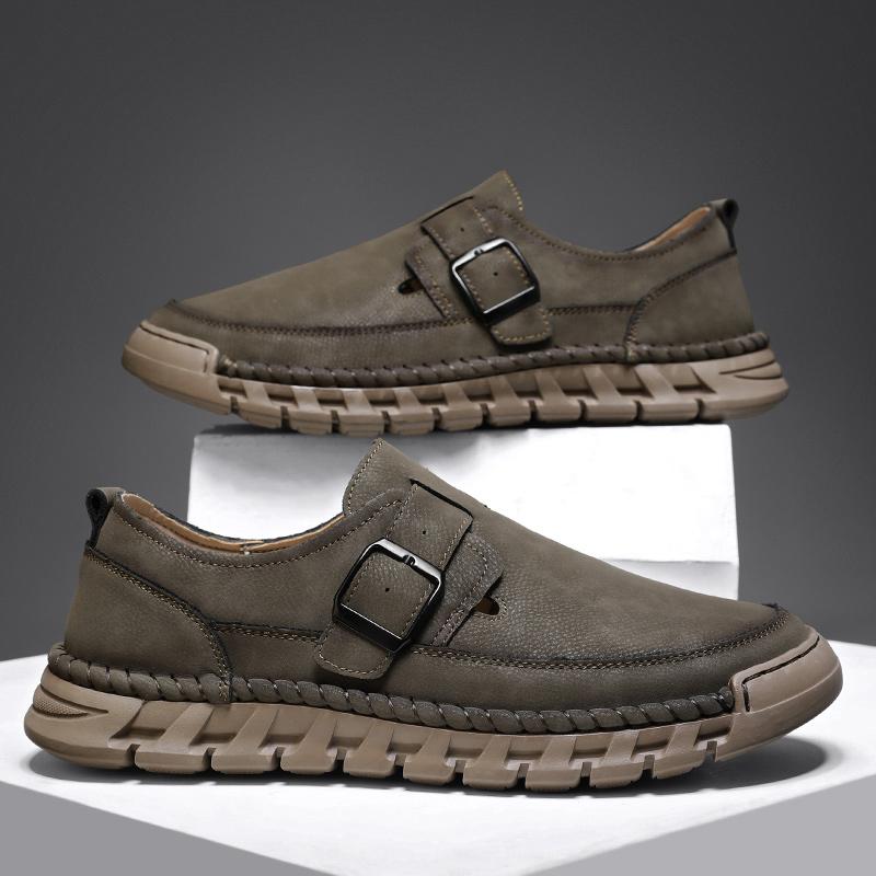Mode Handgefertigte Leder Herren Slipper Bequeme Herren Freizeit Loafer Rutschfeste Herren Walking Flats Heißer Verkauf Fahrschuhe Mokassins