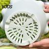 Modern Matte Planters for Office Large Flower Pots with Drainage Holes And Tray Saucers, Ruffled Edge Planter Leakage Proof Balcony Indoor Outdoor