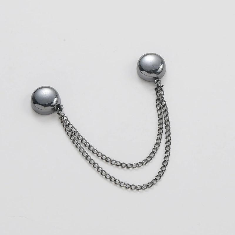 

No-Sew Magnetic Alloy Hem Adjuster & Waist Cinch Chain - Pant Leg Clip Clothing Shortener Tool with Decorative Buckle 1pc чорний