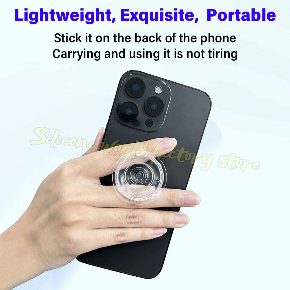 Silicone World Transparent Foldable Phone Socket Finger Grip Holder GripTok Posket Handle Resin Glue DIY Mobile Phone Stand Base