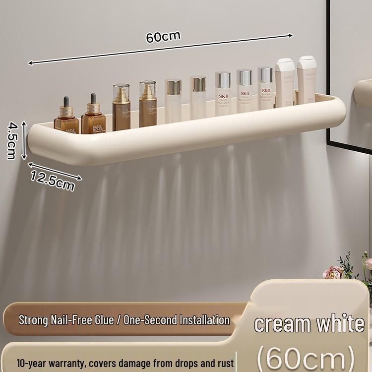 Punch-Free Gunmetal Bathroom Shelf: Wall-Mounted Storage for Vanity & Toilet