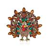 Creative Thanksgiving Rhinestone Turkey Brooch Large Fun Animal Pin Personalized Peacock Badge
