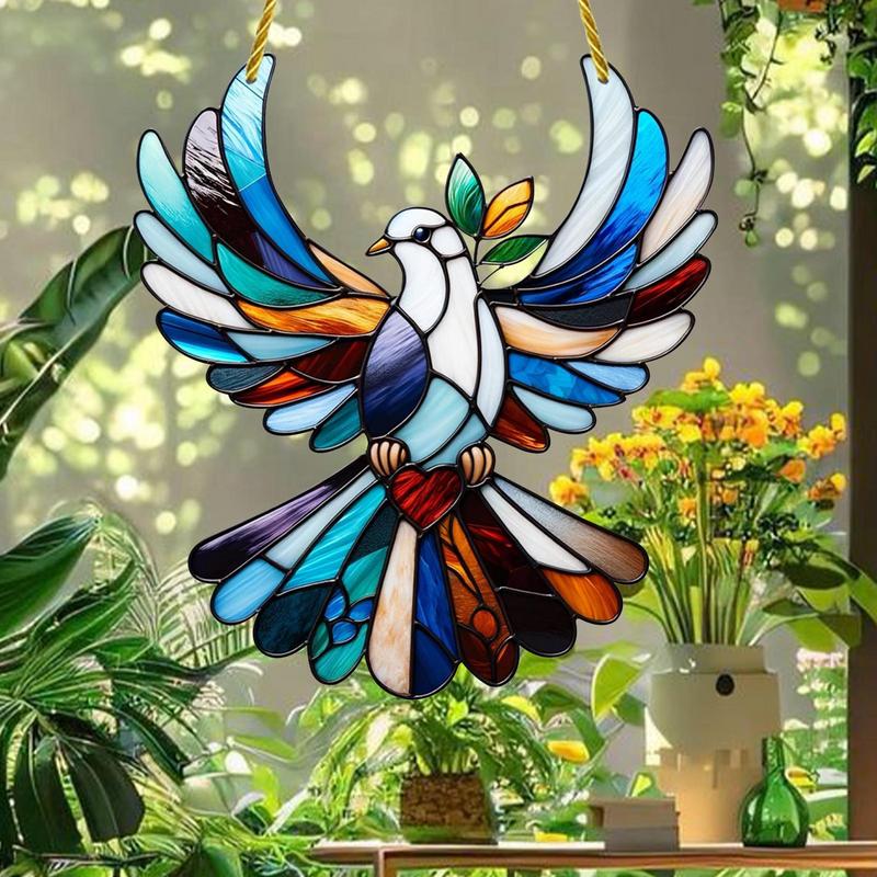 Sun Catchers Animal Feather Pendant Decor Colorful Hummingbird  Window Hangings Animal Wind Chimes Crafts Animal Christmas Decor