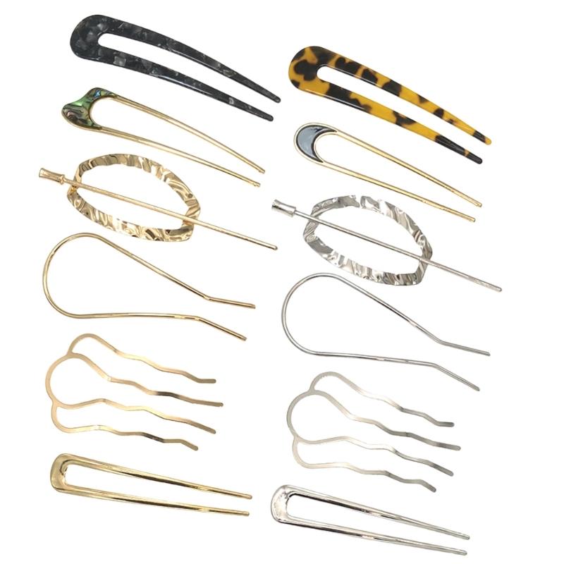 Unique Hair Fork Large French Metal Hair Clip For Women Elegant Bun Styling Hair Pins Vintage Hairstyle Accessories