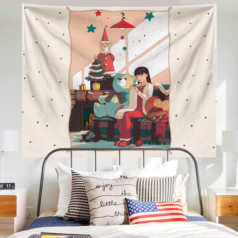 Каваи аниме девушка принт узор гобелен дома гостиная спальня Настенный декор фон ткань — фото 4