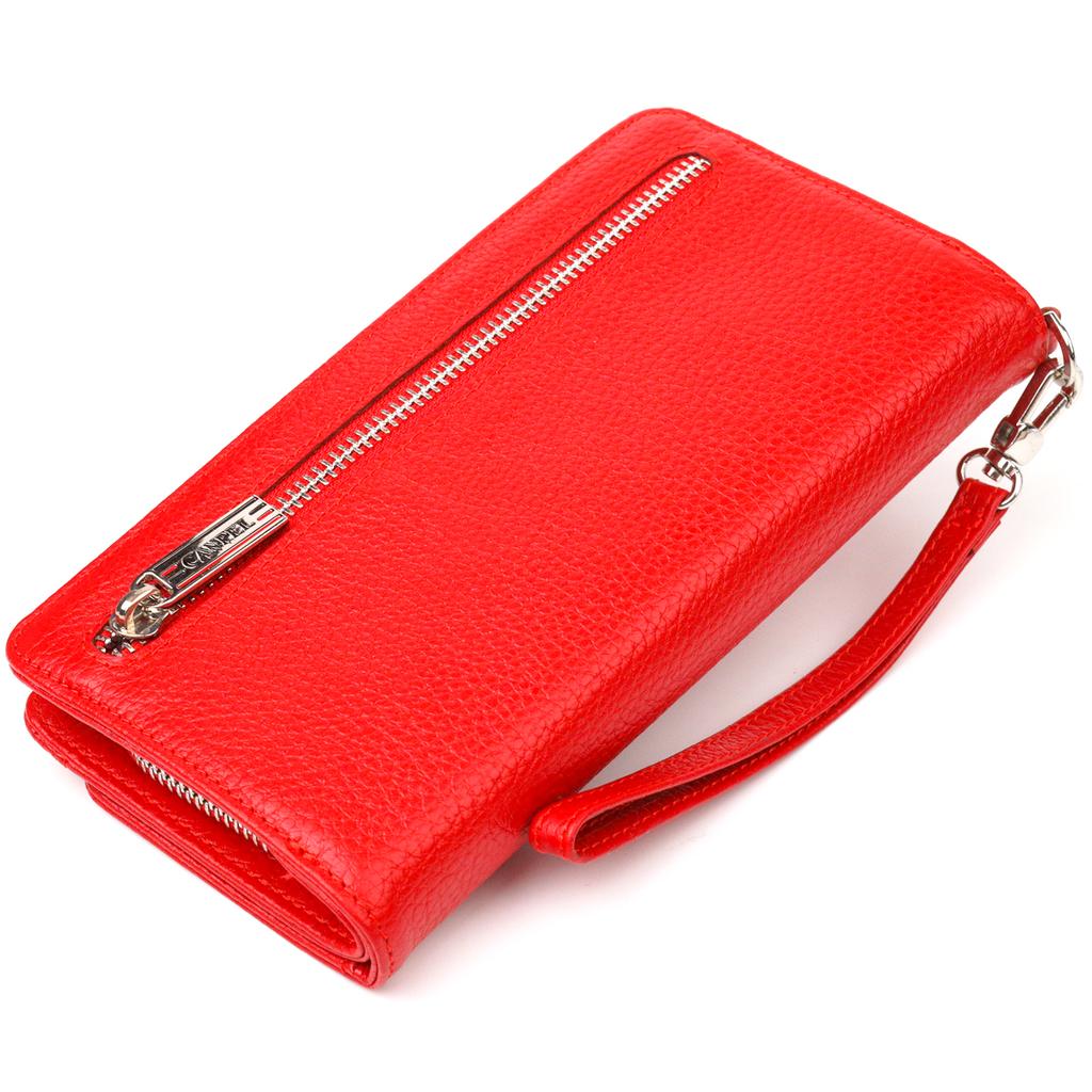 Capacious Women's Wallet Clutch Made of Genuine Leather CANPELLINI Wallet 21535 Red