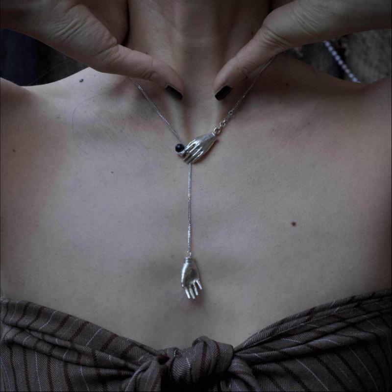 Einzigartige handgeformte Quasten-Anhänger-Halskette, Vintage-Gotik-Stil, verstellbare lange Schlüsselbein-Kette, Halsketten-Zubehör