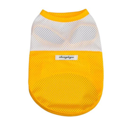 

Дышащий сетчатый жилет для собак без рукавов, свободный крой, не стесняет движений, подходит для бега и прыжков, летнего охлаждения. XS жёлтый