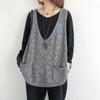 Knitted Vest Women's V-neck Hollow Thin Sweater Solid Color Casual Knitted Pullover Sleeveless Top Large Pocket Design Loose Casual Autumn