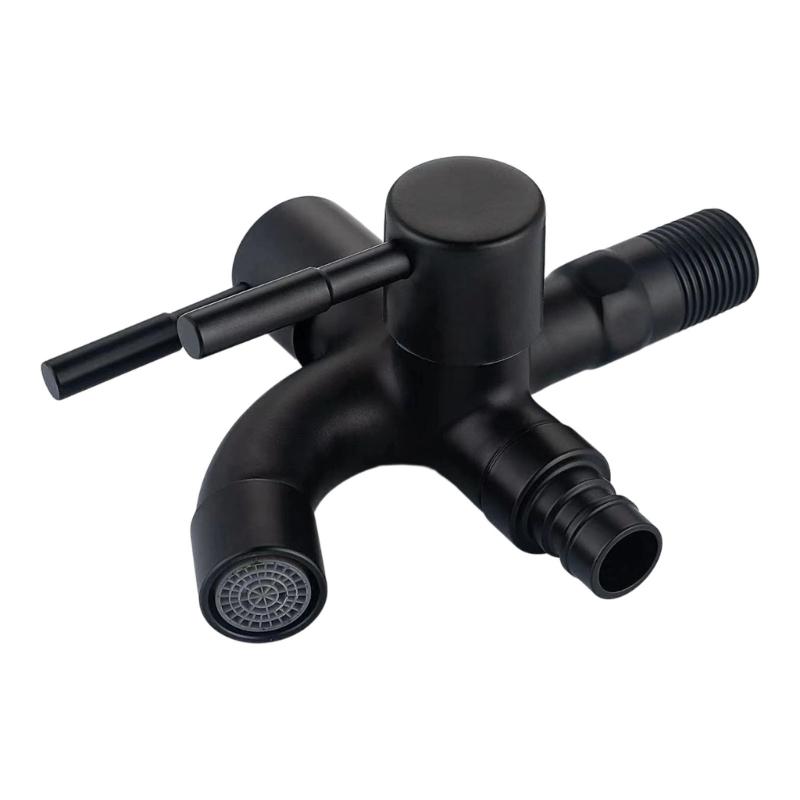 High Quality Stainless Steel Water Faucet Double Outlet For Sink Modern Style Suitable For Home And Commercial Use