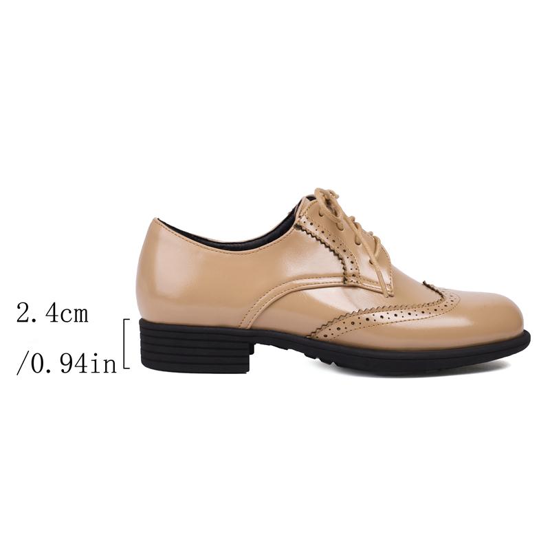Oxfords Shoes for Women Cross Tied Lace Up Round Toe Black Nude Vintage Brogue Derby Shoes Female Spring Flats Chaussure Femme