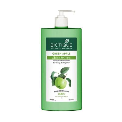 Shampoo condizionante alla mela verde (650 ml), Shampoo e balsamo lucentezza e lucentezza mela verde,