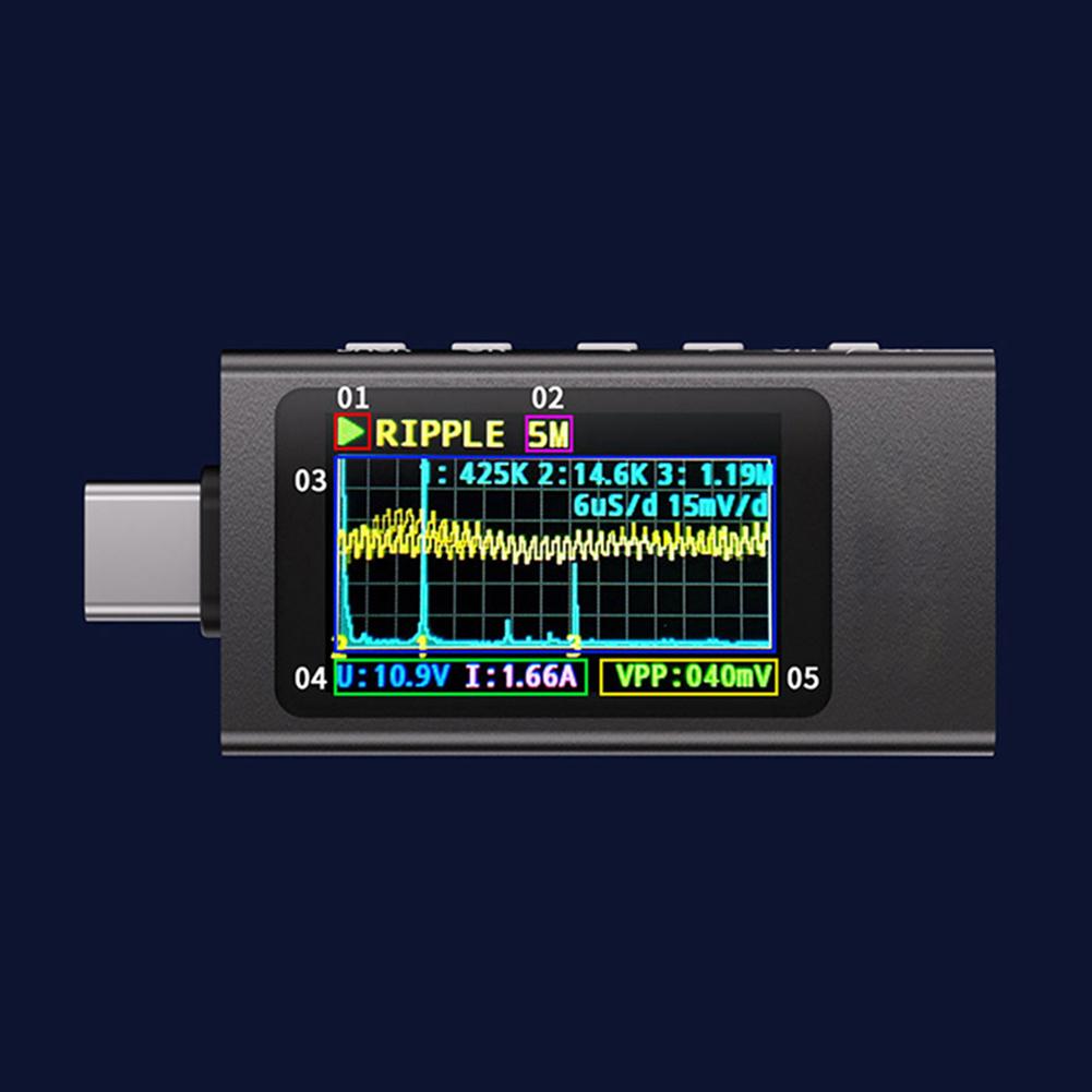 Typ-C Strom- und Spannungsmonitor DC 4-30V 0-12A Leistungsmesser Tester Voltmeter Ammeter für Ladegerät Powerbank Kapazitätsdetektor