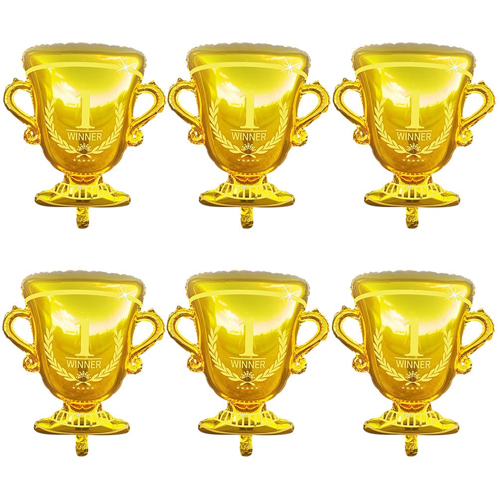 6-Pack of Gold Trophy Balloons, Trophy Foil Balloons, Suitable for Birthday Parties, Football Parties, World Cup, Sports-Themed Other