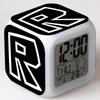 Alarm Printing Roblox Glowing Led Color Change Digital Colorful Luminous Clock