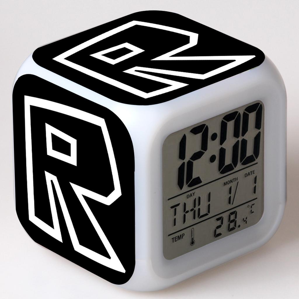 Alarm Printing Roblox Glowing Led Color Change Digital Colorful Luminous Clock