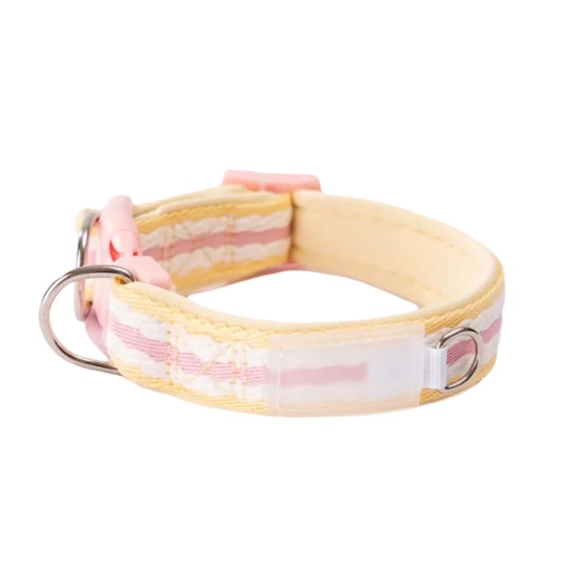 

Cotton Dog Collar, Cute Puppy Collar with Plastic Buckle, Adjustable Soft Natural Fabric Pet Collar for Small Medium Large Dogs S жёлтый