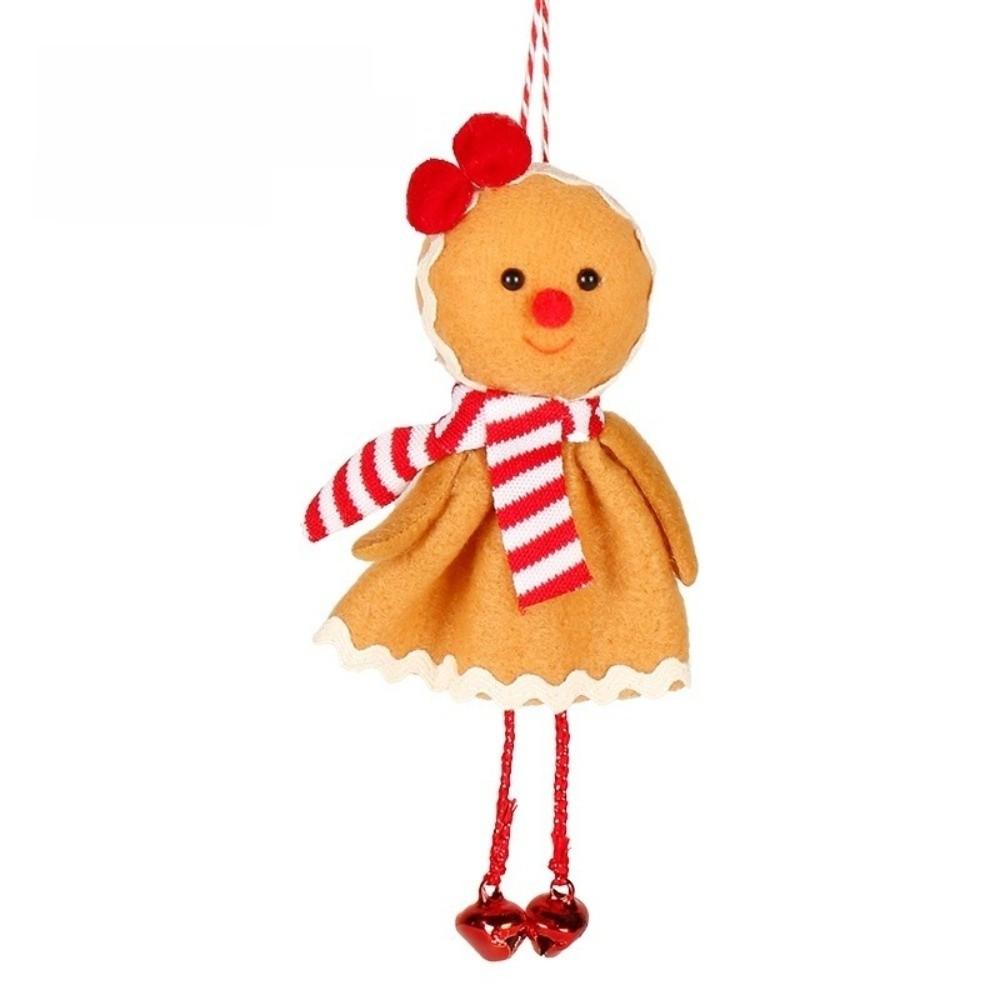 

Cute Gingerbread Man Christmas Tree Ornament Non-woven Small Xmas Decorations Kid Gift Handmade Hanging Pendant