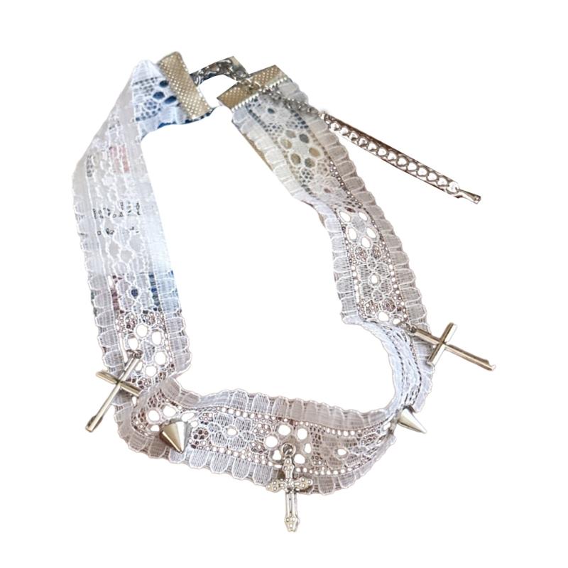 Fashion Neck Jewelry Pendant Necklace Lace Necklace Bowknot Necklace Fashion Star Pendant Necklace Gift for Women Girls