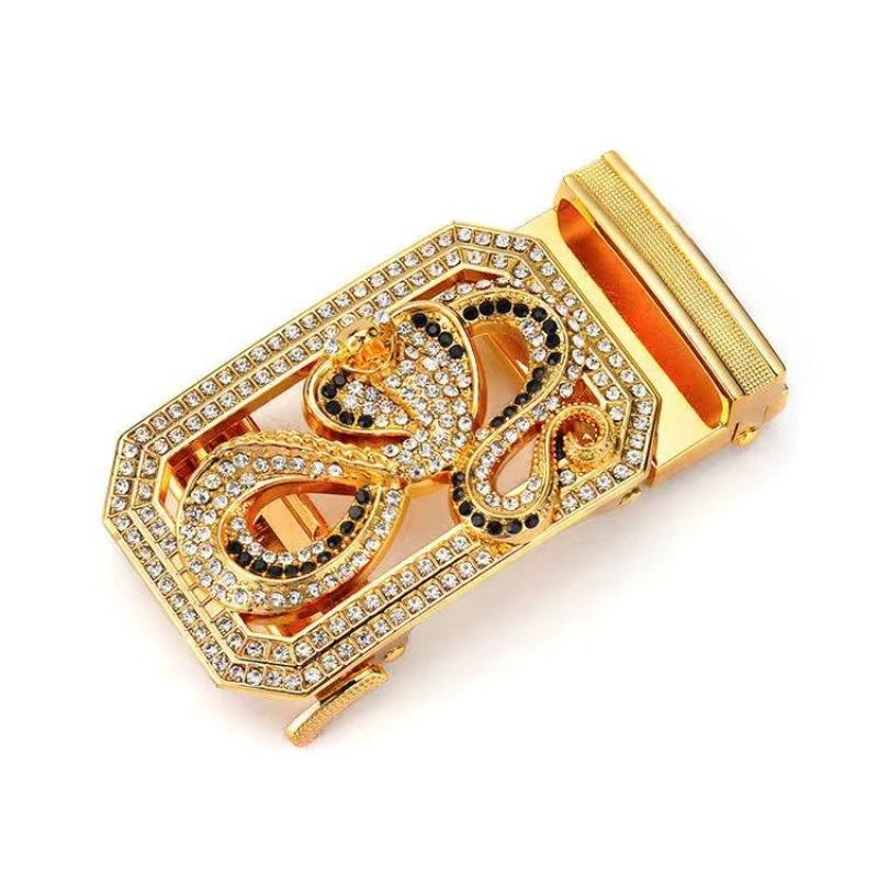 Neuer Tierkreis Herren Automatikschließe Gürtel 3.5CM Knopfkopf Einzelautomatikgürtel, Schnalle hochwertige Legierung Gürtelschnalle