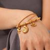 18k Gold Ocean Style Bracelet with Seashell, Conch, and Starfish Pendants for Women
