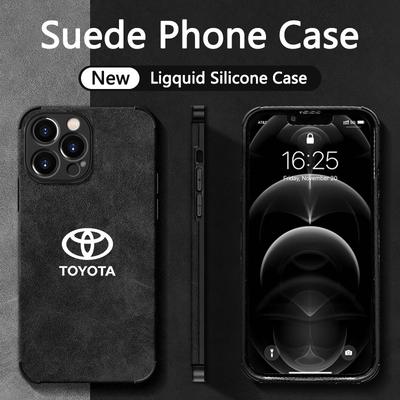 Toyota Logo Suede Phone Case New Ligquid Silicone Case For iPhone 16 15 14 13 12 11 Pro Plus Promax 7 8 Plus SE2 SE3 X XS Xr