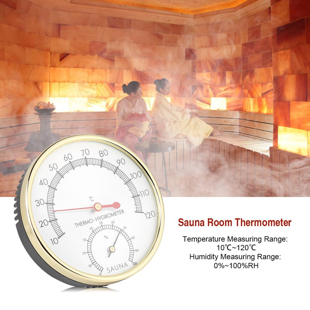 Indoor Thermometer-Hygrometer with Metal for Sauna Rooms, High , Scale with Pleasant Color, Widely Used for Temperature and Humidity Mea
